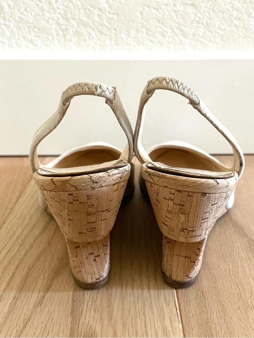 Christian Louboutin Bebe-Fusee Sculptural Canvas Cork Wedge Slingbacks 37